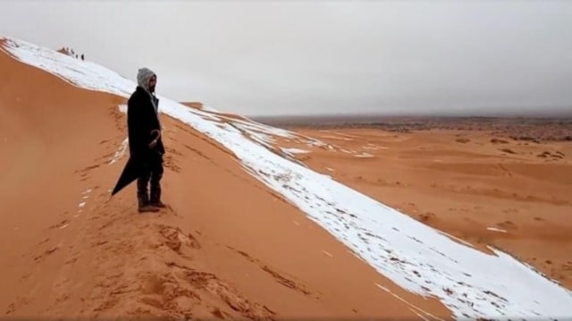 Fenomena Langka, Lagi Salju Menutupi Gurun Sahara (2)