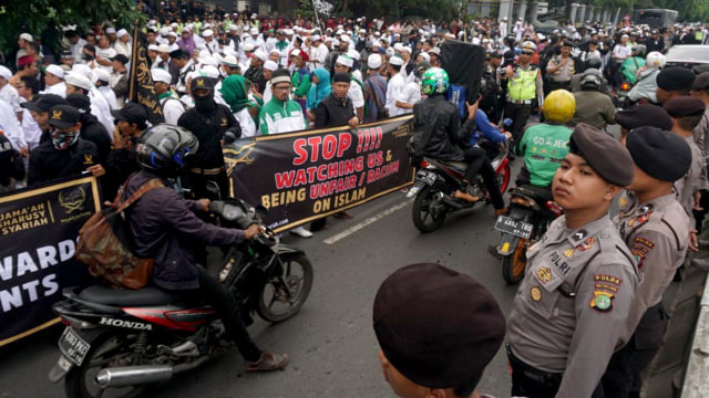 Demo FPI atas kezaliman Facebook (Foto: Nugroho Sejati/kumparan)