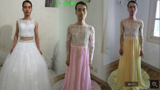 Pria di China jadi model jualannya sendiri. (Foto: dok. Aliexpress)