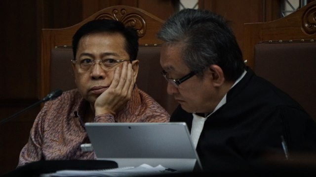 Setnov di sidang pemeriksaan saksi kasus eKTP Foto: Intan Alfitry Novian/kumparan