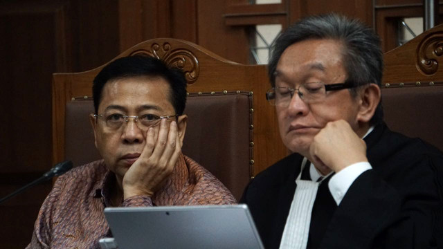 Setnov di sidang pemeriksaan saksi kasus eKTP Foto: Intan Alfitry Novian/kumparan