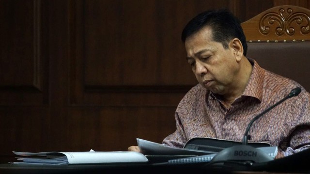 Setnov di sidang pemeriksaan saksi kasus eKTP Foto: Intan Alfitry Novian/kumparan