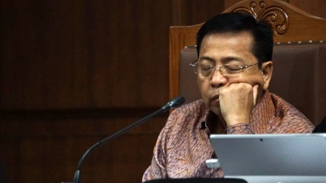Setnov di sidang pemeriksaan saksi kasus eKTP Foto: Intan Alfitry Novian/kumparan