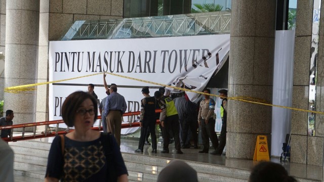 Kondisi terkini tower 2 BEI di tutup  (Foto: Helmi Afandi/kumparan)