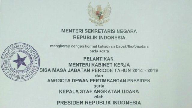 Surat pelantikan KSAU. (Foto: Dok. Istimewa)