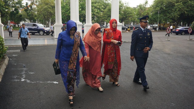 Marsekal Madya Yuyu Sutisna tiba di Istana. (Foto: Yudhistira Amran/kumparan)