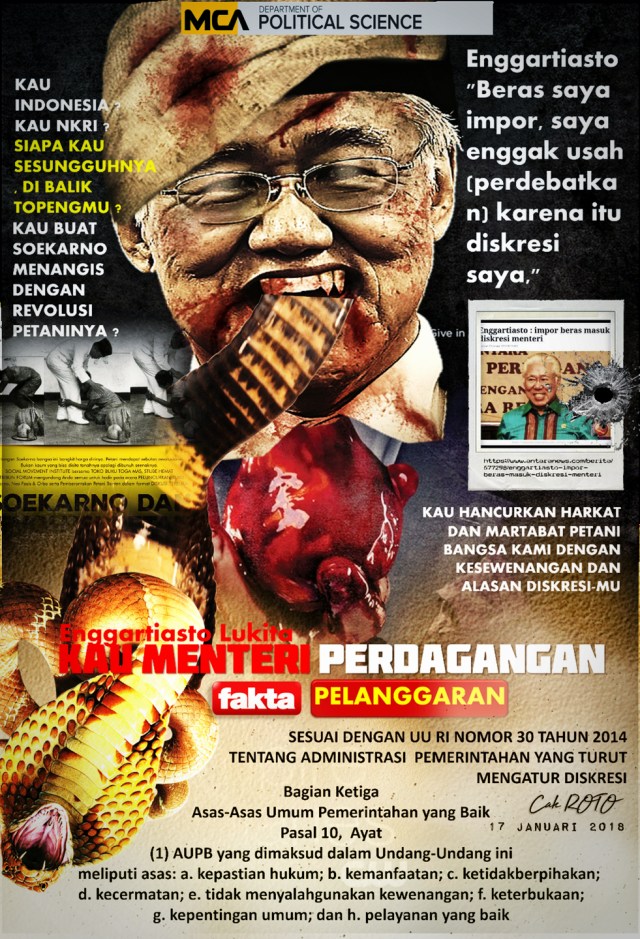 DISKRESI POLITIK sebagai ALAT PENGUASA,  PIDANAKAN !  : Enggartiasto Lukita 