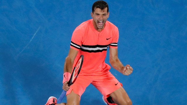 Dimitrov merayakan kemenangan. (Foto: REUTERS/Issei Kato)