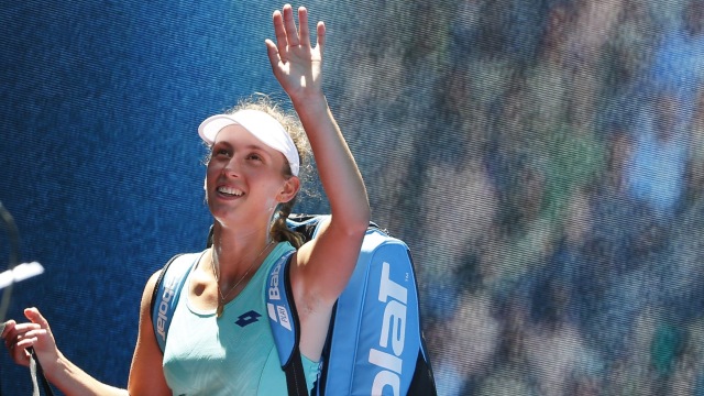 Petenis asal Belgia, Elise Mertens. (Foto: REUTERS/Toru Hanai)