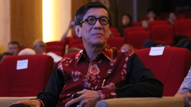 Yasonna Laoly di acara Yap Thiam Hien Award (Foto: Garin Gustavian Irawan/kumparan)