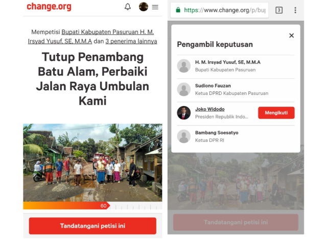 Jalan Umbulan Rusak, Muncul Petisi Tolak Tambang Batu