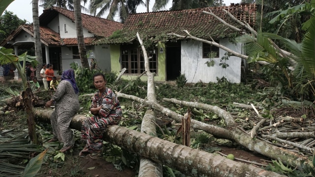 Angin kencang Banyumas (Foto: ANTARA FOTO/Idhad Zakaria)