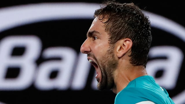 Cilic di final Australia Terbuka 2018. (Foto: REUTERS/Issei Kato)