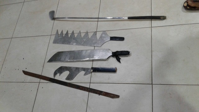 Barang Bukti Sajam (Foto: Istimewa)