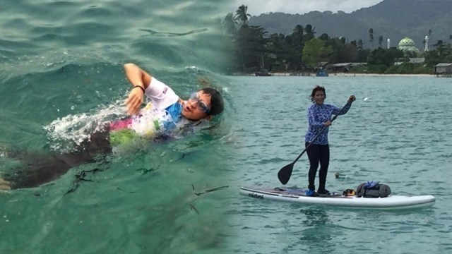 Sandiaga dan Susi berlatih sebelum tanding (Foto: kumparan dan dok. Sandi)