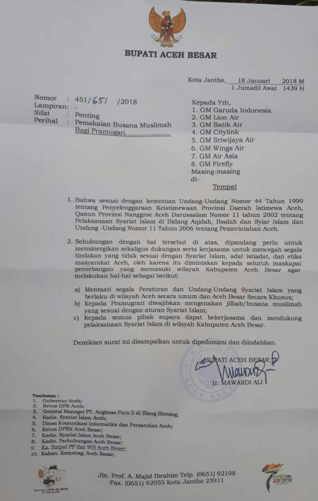 Pramugari wajib berhijab di Aceh Besar (Foto: Zuhri Noviandi/kumparan)