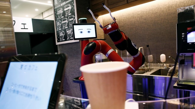 Robot barista di Jepang. (Foto: Reuters/Kim Kyung-Hoon)