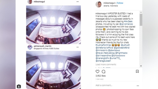 Unggahan Miles Mogul soal kebohongan Andriansyah. (Foto: Instagram/@Milesmogul)