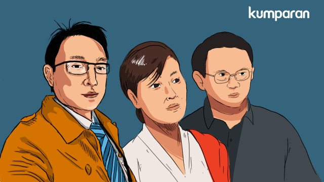 Julianto Tio, Veronica Tan, dan Ahok. (Foto: Muhammad Faisal Nu'man/kumparan)