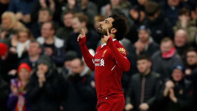 Salah merayakan golnya. (Foto: REUTERS/Andrew Yates)