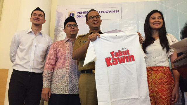 Anies bertemu pemain film Takut Kawin (Foto: Moh. Fajri/kumparan)