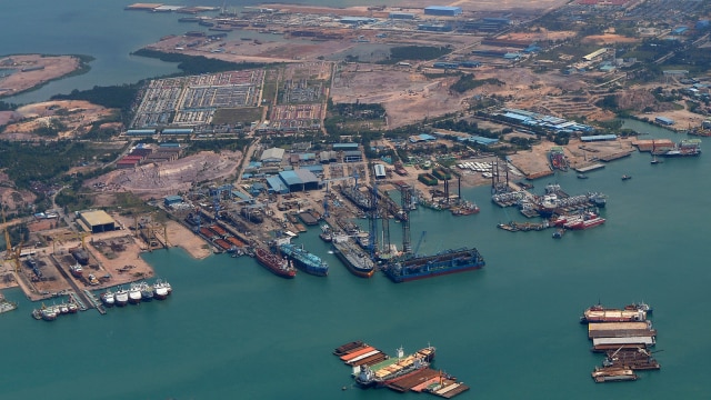 Suasana galangan kapal Batam Foto: ANTARA FOTO/Wahyu Putro A