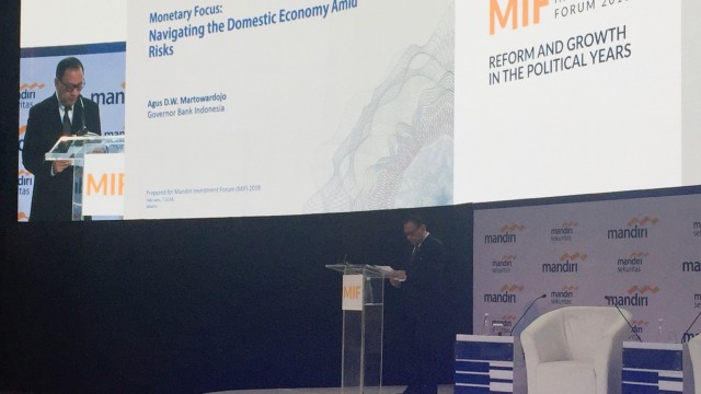 Agus DW Martowardoyo di Mandiri Investment Forum (Foto: Siti Maghfirah/kumparan)