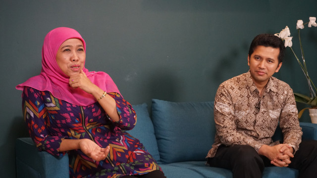 Cagub dan Cawagub, Khofifah dan Emil Dardak (Foto: Jamal Ramadhan/kumparan)