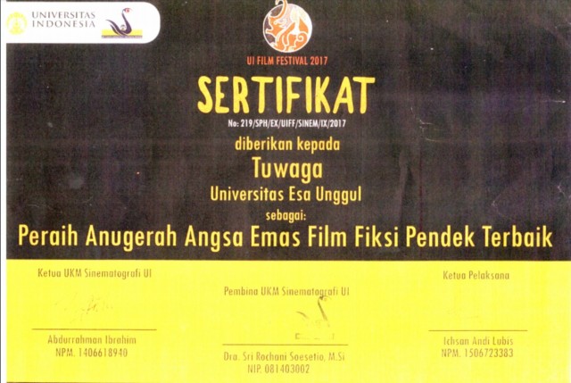 “Tuwaga”, Karya Mahasiswa Esa Unggul Yang sukses di ajang Festival Film  (1)