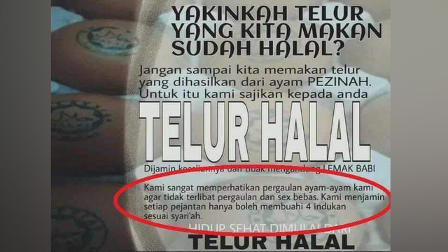 Poster telur halal (Foto: Twitter/@_fransiskancis)