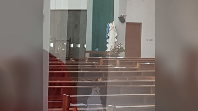 Kondisi Gereja Lidwina setelah adanya penyerangan (Foto: Dok. grup koor JCC)