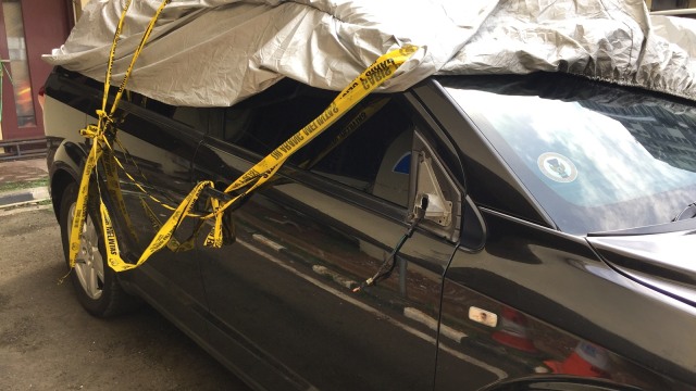 Mobil Dodge Penabrak Produser RTV (Foto: Fachrul Irwinsyah/kumparan)