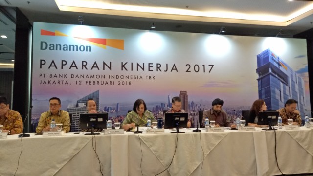 Paparan kinerja 2017 PT Bank Danamon. (Foto: Ela Nurlaela/kumparan)