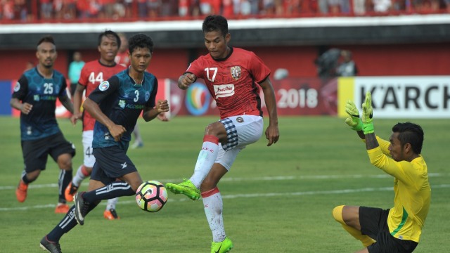 Bali United vs Yangon United. (Foto: Antara/Nyoman Budhiana)