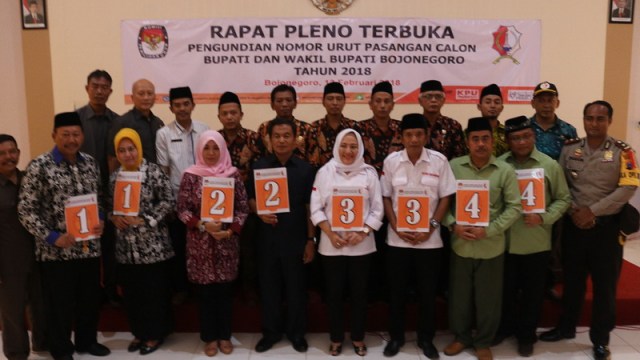 KPU Bojonegoro Tetapkan Nomor Urut Pasangan Calon Bupati - Wakil Bupati