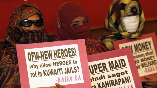 Pekerja Filipina di Kuwait. (Foto: AFP/Luis Liwanag)