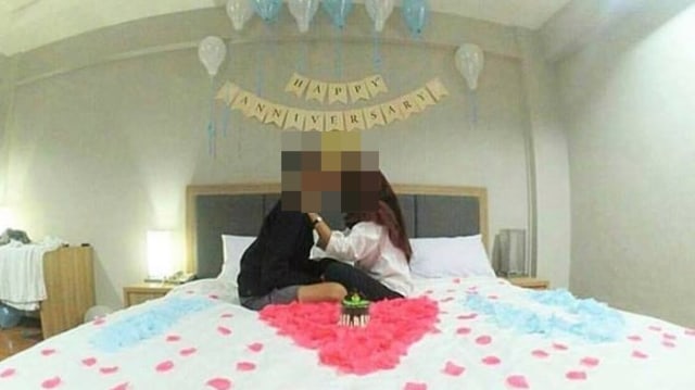 Pelajar rayakan hari spesial di kamar hotel (Foto: Dok. Istimewa)