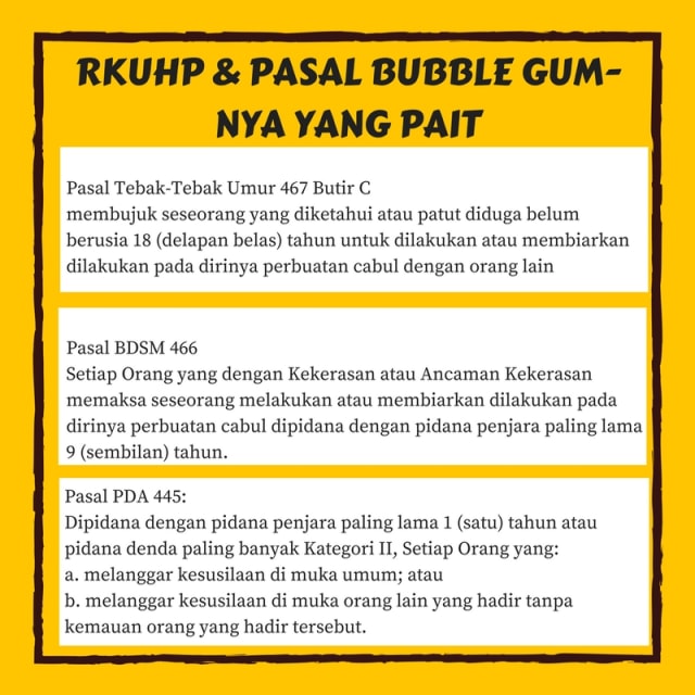 RKUHP dan Pasal 'Bubble Gum'-nya yang Pahit (1)