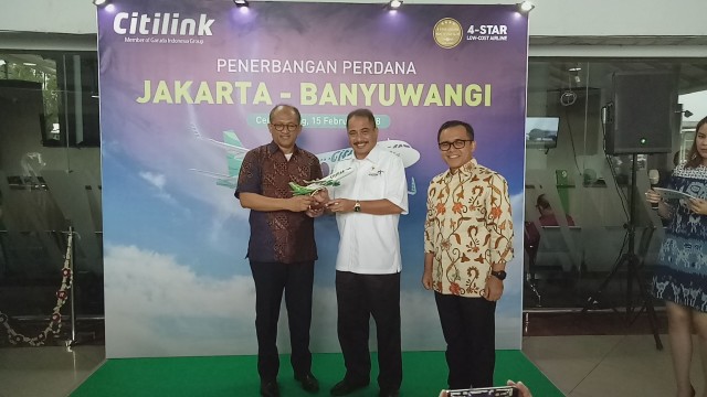 com-Penerbangan Perdana Citilink (Foto: Pemkab Banyuwangi)