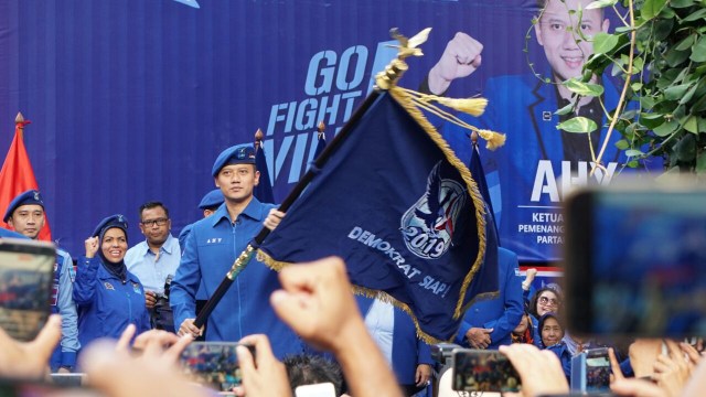 Pengukuhan AHY sebagai Kogasma Partai Demokrat. (Foto: Puti Cinintya/kumparan)