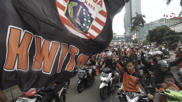 Konvoi The Jakmania  (Foto: Muhammad Adimaja/ANTARA)