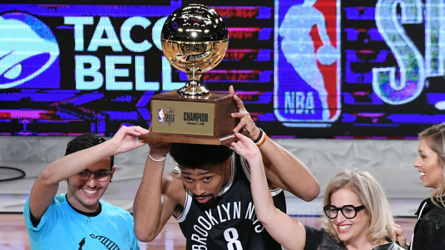 Pemenang skill challenge, Spencer Dinwiddie. (Foto: Richard Mackson-USA TODAY Sports via Reuters)