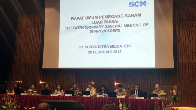 RUPSLB PT Surya Citra Media Tbk. (Foto: Siti Maghfirah/kumparan)
