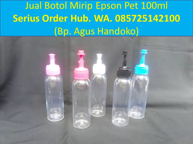  WA. 085725142100, Botol Plastik Pet 100ml, Botol Tinta Printer, Botol Bening 100ml