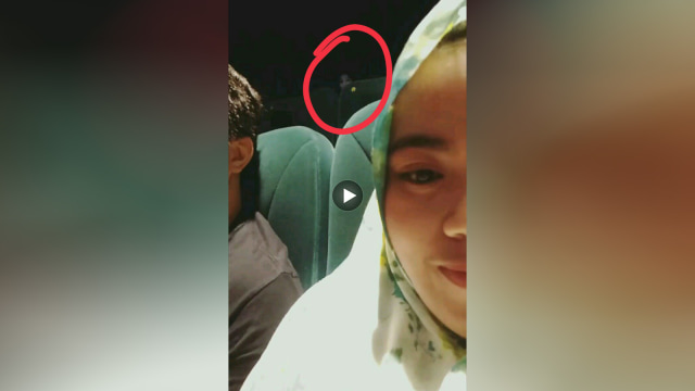 Sosok perempuan putih pucat dalam video Femylia. (Foto: Dok. Femylia Fahmadiyah Yusdi)