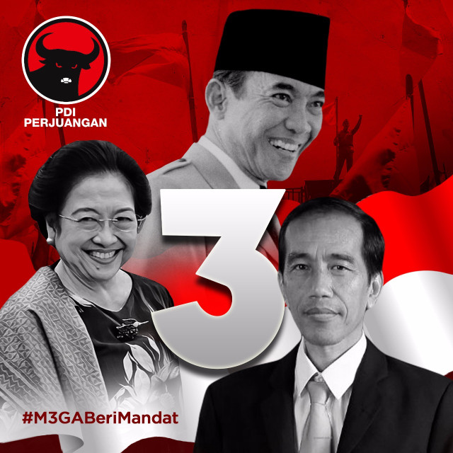 Poster Mega beri mandat ke Jokowi. (Foto: Dok. Istimewa)