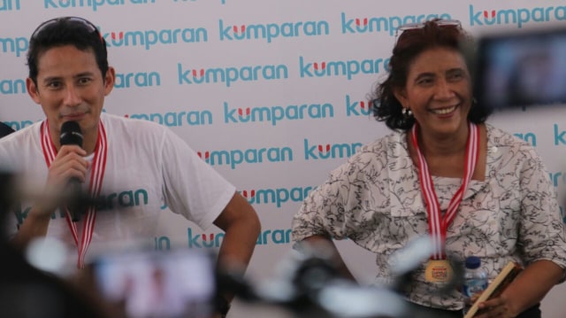 Sandiaga dan Susi di Festival Danau Sunter (Foto: Puti Cinintya Arie Safitri/kumparan)