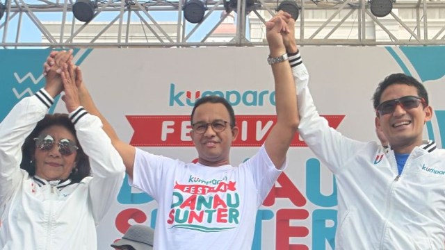 Kemesraan Sandi dan Susi di Festival Danau Sunter (Foto: Instagram @sandiuno)