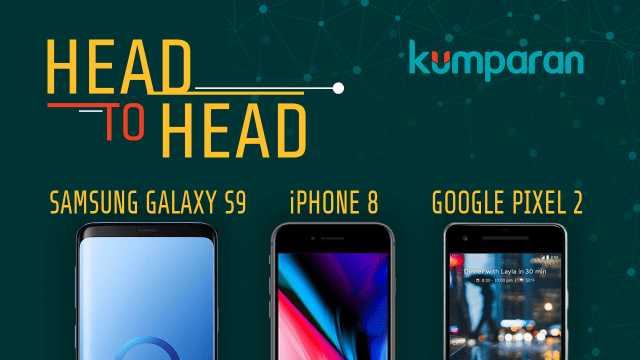 Samsung Galaxy S9 vs iPhone 8 vs Google Pixel 2. (Foto: Mateus Situmorang/kumparan)