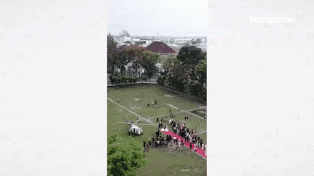 Pernikahan dengan helikopter. (Foto: Dok. Istimewa)
